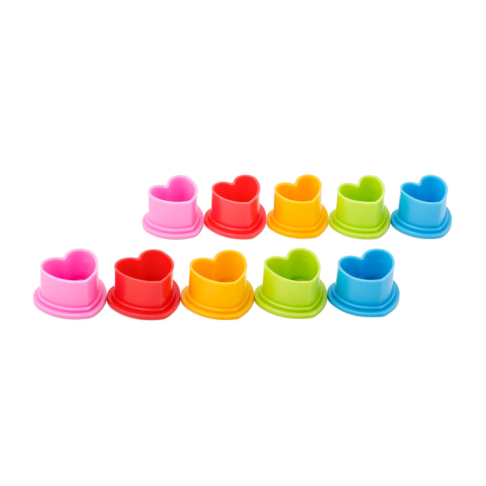 Saferly Heart Silicone Ink Caps — Pick Size and Color — Bag of 500 - Painful Pleasures