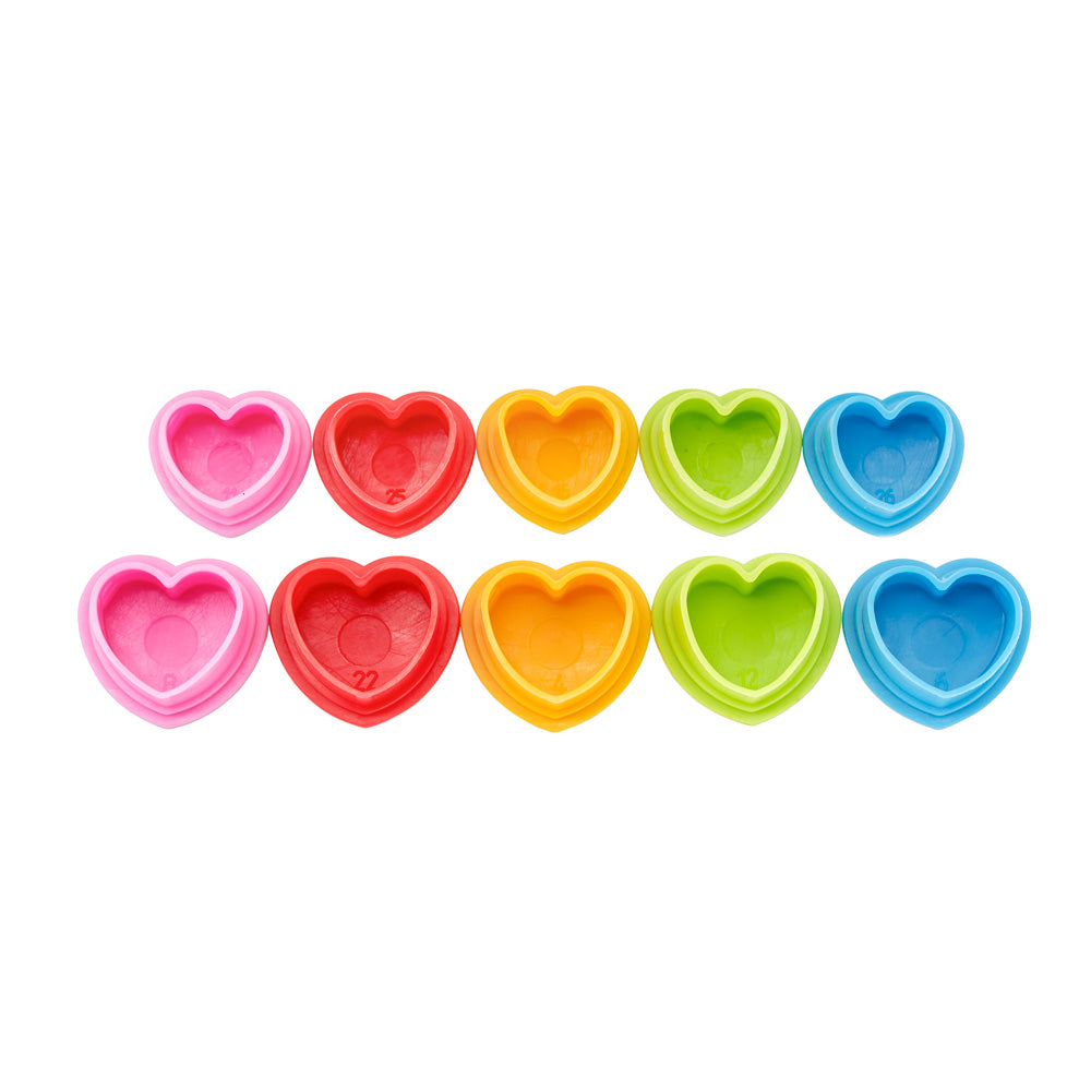 Saferly Heart Silicone Ink Caps — Pick Size and Color — Bag of 500 - Painful Pleasures