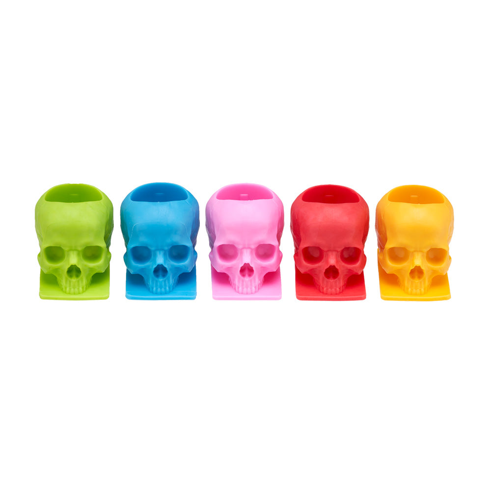 Saferly Skull Silicone Ink Caps —Size #16 (Large) — Bag of 200  — Pick Color - Painful Pleasures