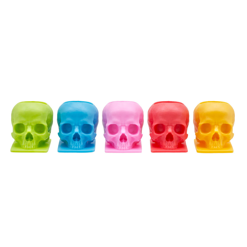 Saferly Skull Silicone Ink Caps —Size #16 (Large) — Bag of 200  — Pick Color - Painful Pleasures