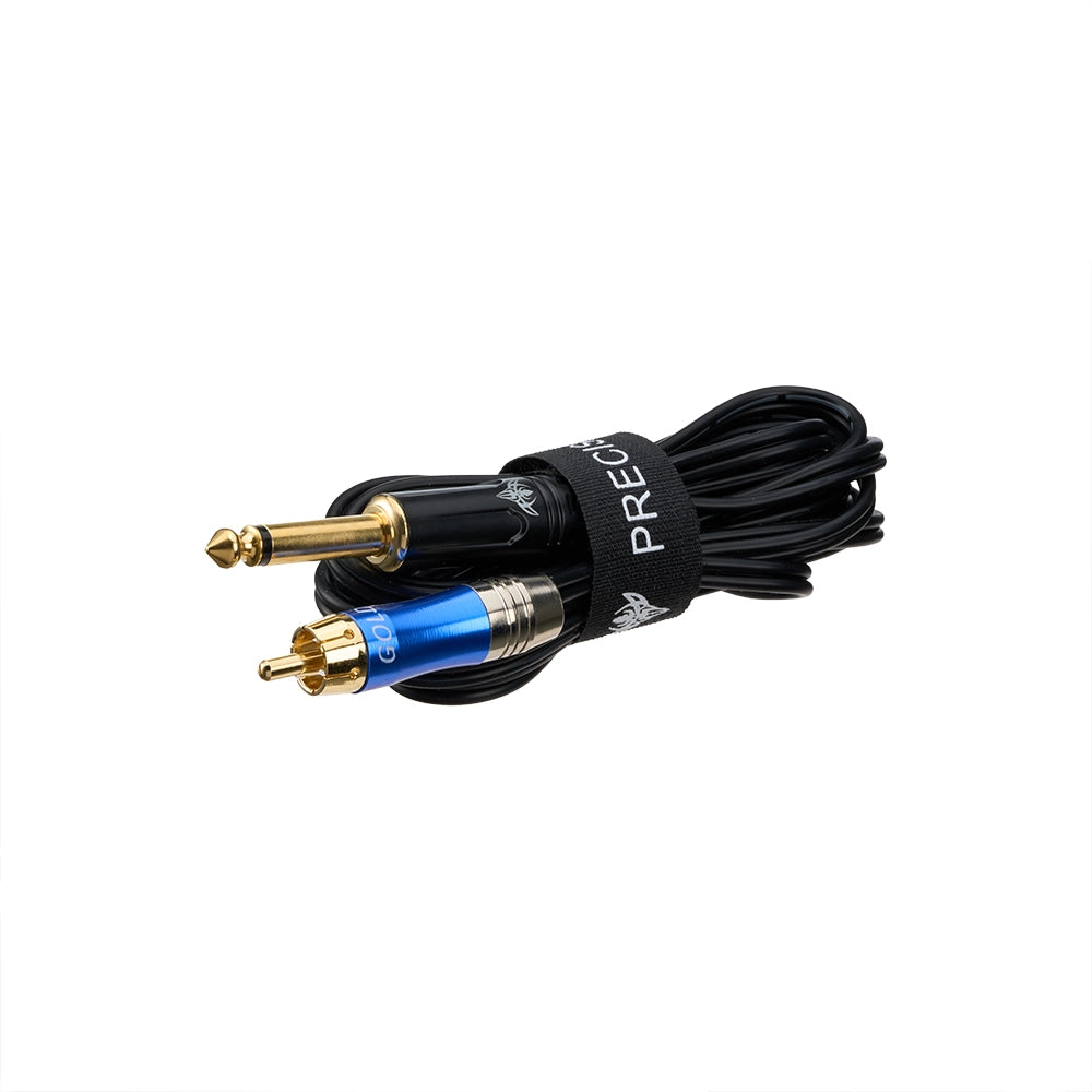 Precision Premium Pro Design Tattoo RCA Cable With Blue Phono Plug - Painful Pleasures