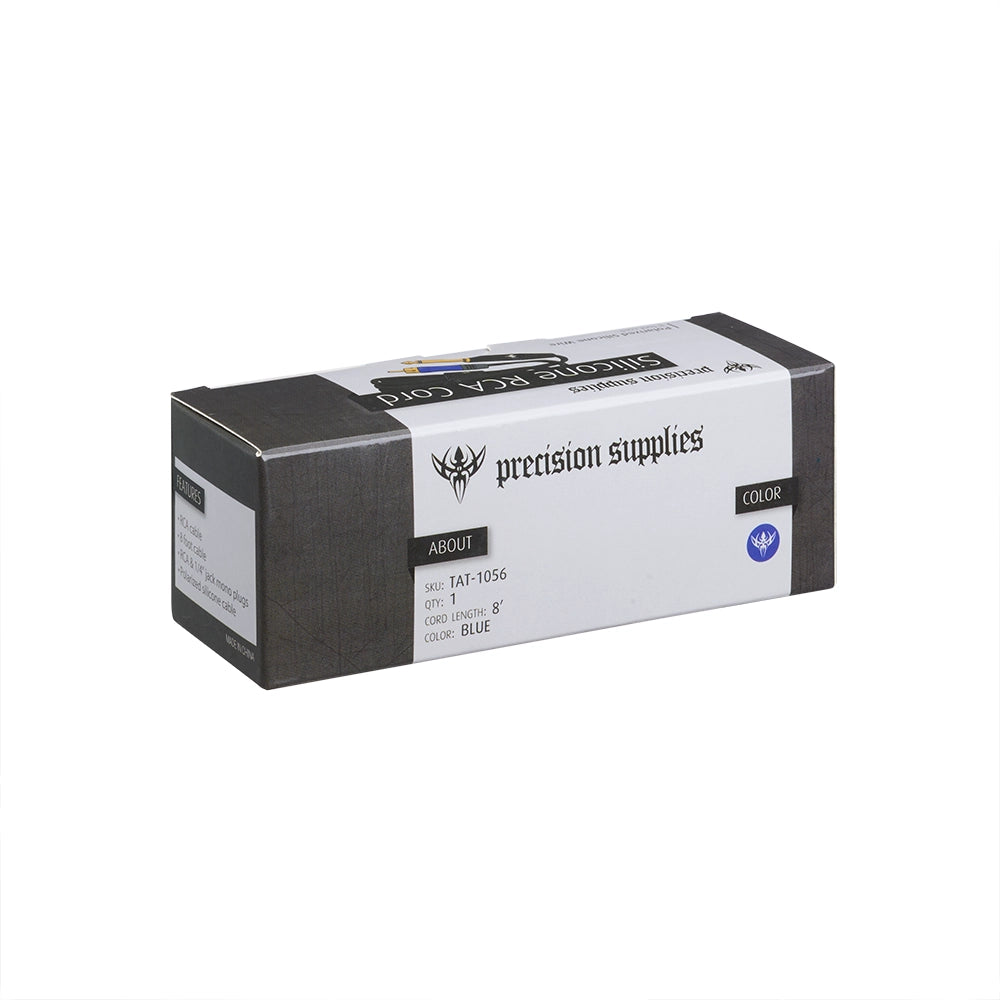 Precision Premium Pro Design Tattoo RCA Cable With Blue Phono Plug - Painful Pleasures