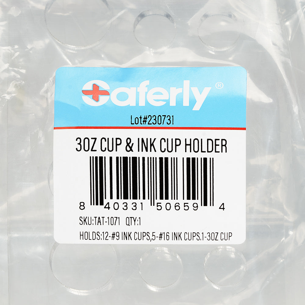Saferly Acrylic Rinse Cup + Ink Cap Holder