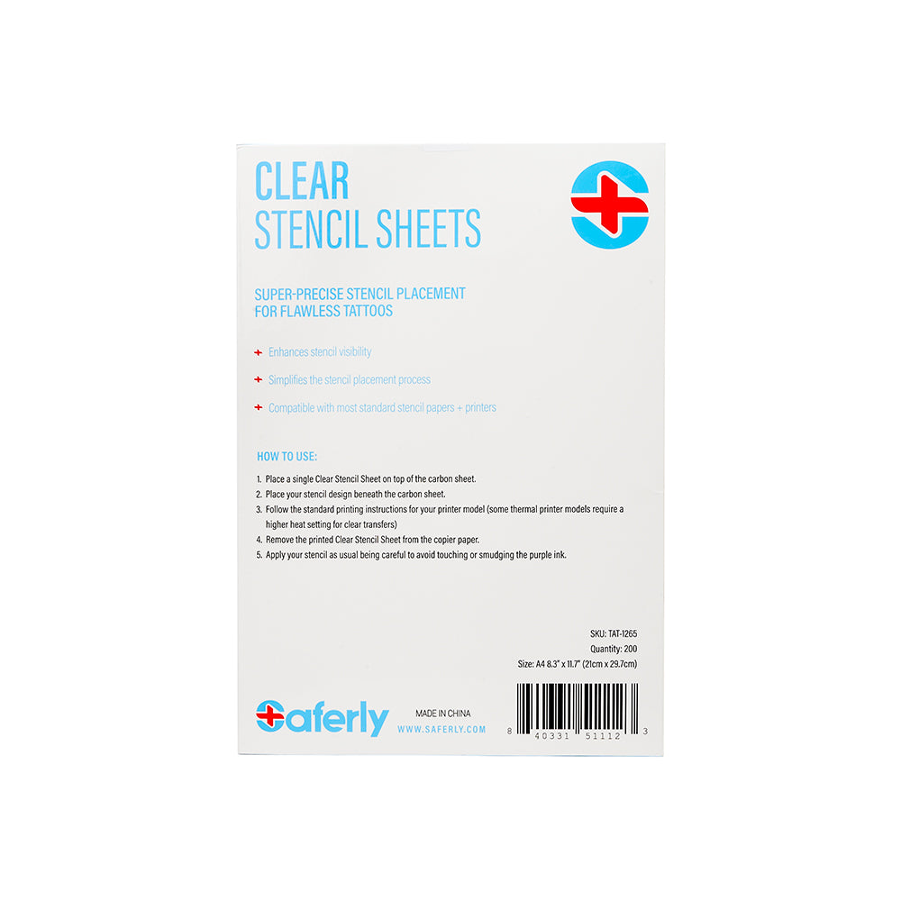 Saferly Clear Tattoo Stencil Insert — 8-1/2" x 11” — 200 Sheets - Painful Pleasures