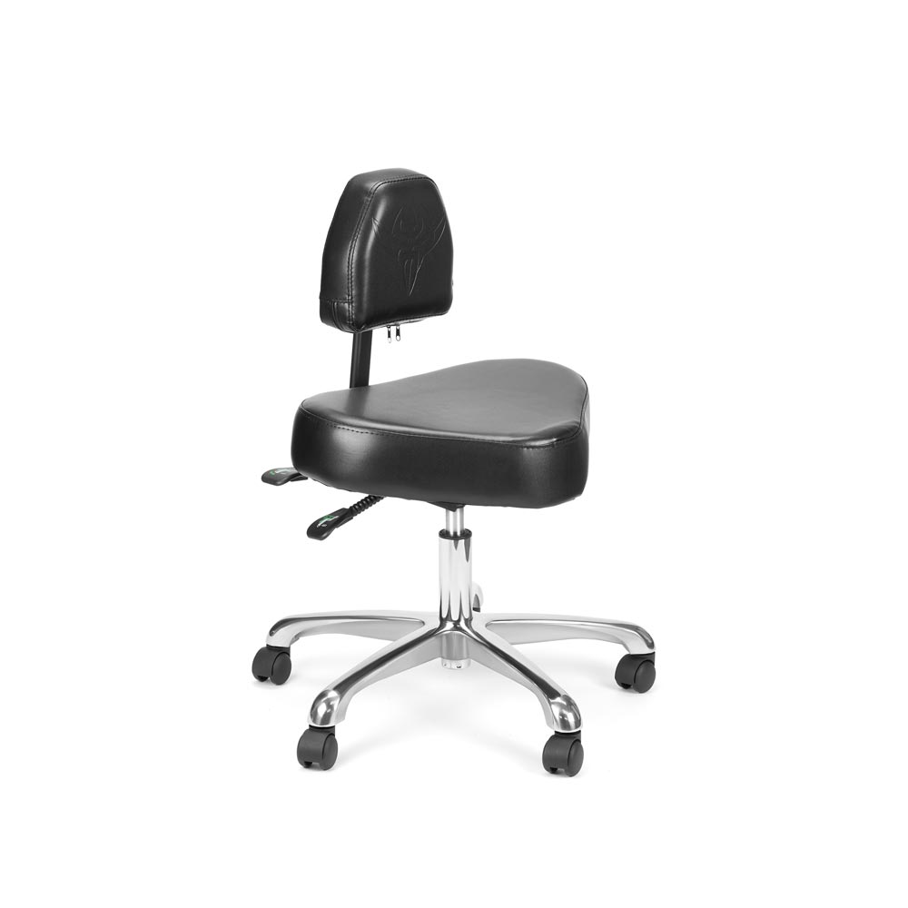 Precision Professional Tattoo Stool - Black and Silver