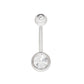 Tilum 14g 7/16” Internal Double Jeweled Titanium Belly Button Ring - Painful Pleasures