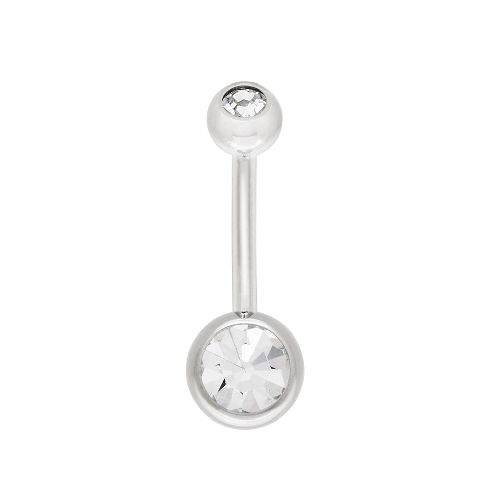 Tilum 14g 7/16” Internal Double Jeweled Titanium Belly Button Ring - Painful Pleasures