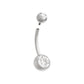 Tilum 14g 7/16” Internal Double Jeweled Titanium Belly Button Ring - Painful Pleasures