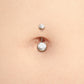 Tilum 14g 7/16” Internal Double Jeweled Titanium Belly Button Ring - Painful Pleasures