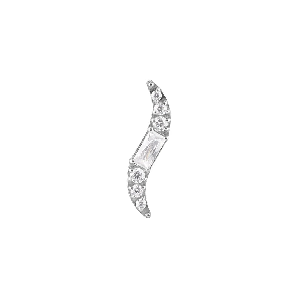 Titanium Internally Threaded Jeweled Wave - Painful Pleasures