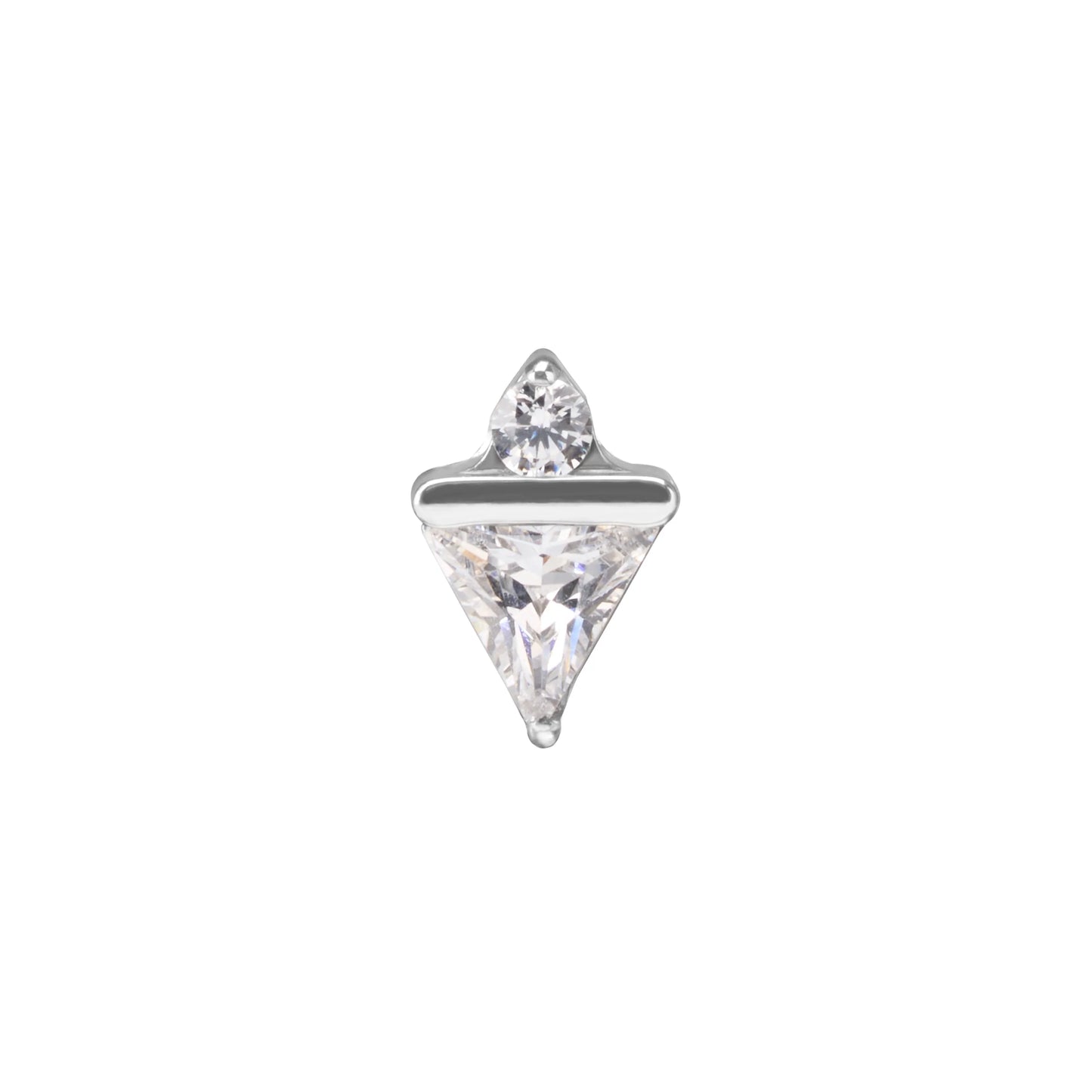 Titanium Internally Threaded Jeweled Dainty Triangle - Painful Pleasures