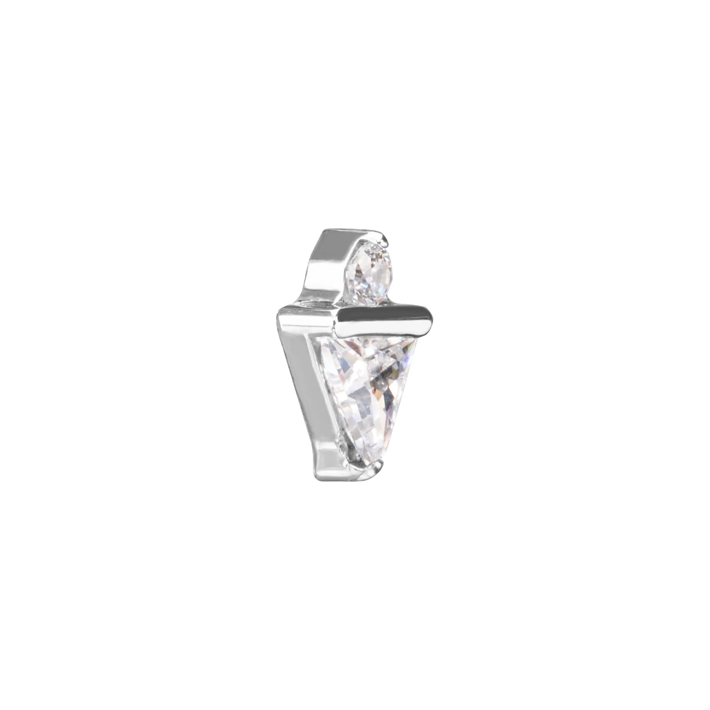 Titanium Internally Threaded Jeweled Dainty Triangle - Painful Pleasures