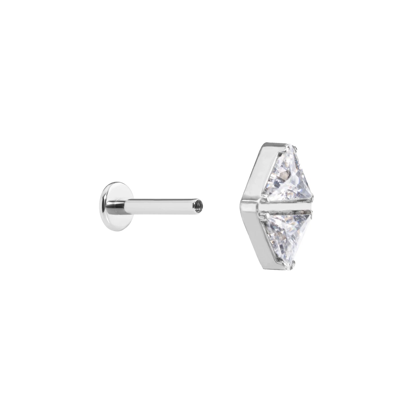 Titanium Internally Threaded Jeweled Double Trillion - Painful Pleasures