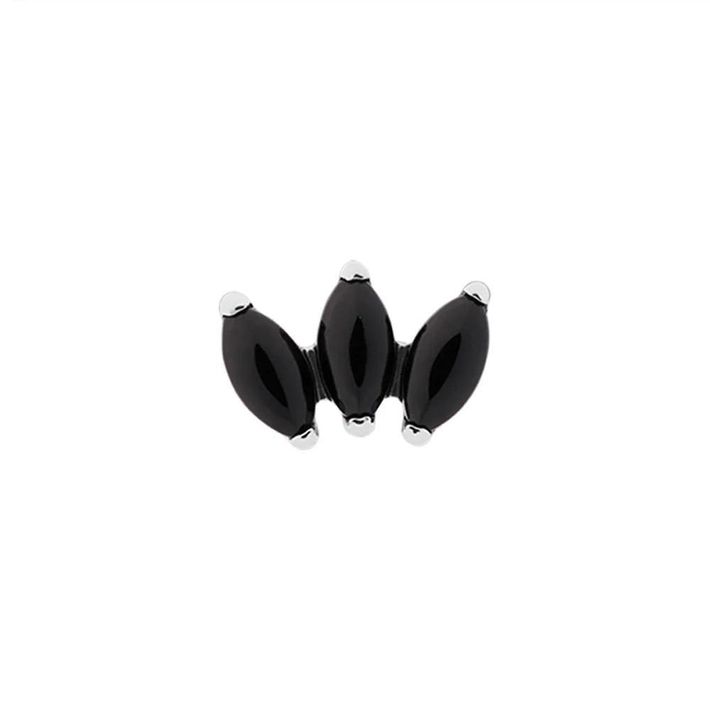 Titanium Internally Threaded Cabochon Marquis Fan - Painful Pleasures