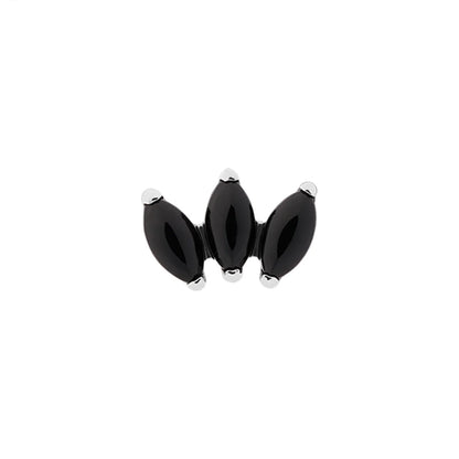 Titanium Internally Threaded Cabochon Marquis Fan - Painful Pleasures