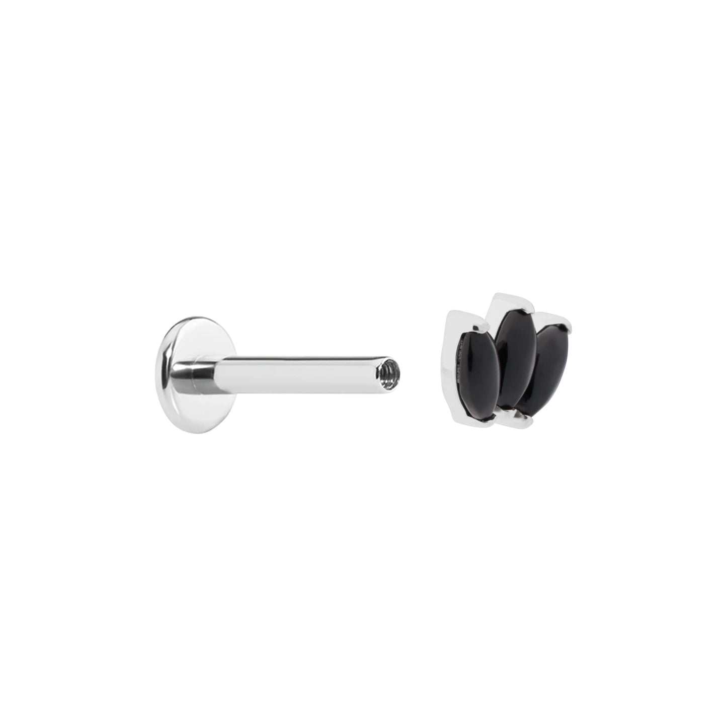 Titanium Internally Threaded Cabochon Marquis Fan - Painful Pleasures