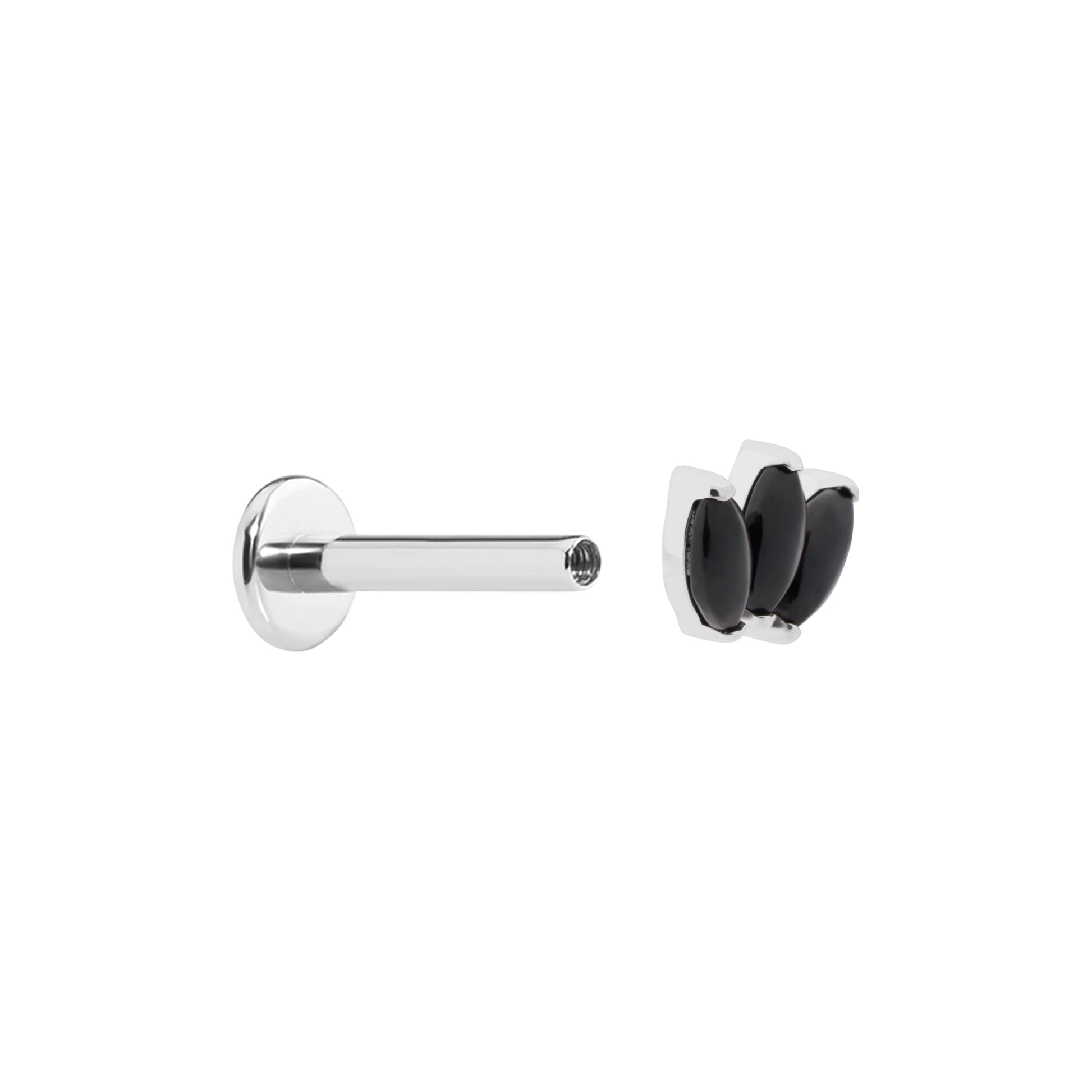 Titanium Internally Threaded Cabochon Marquis Fan - Painful Pleasures