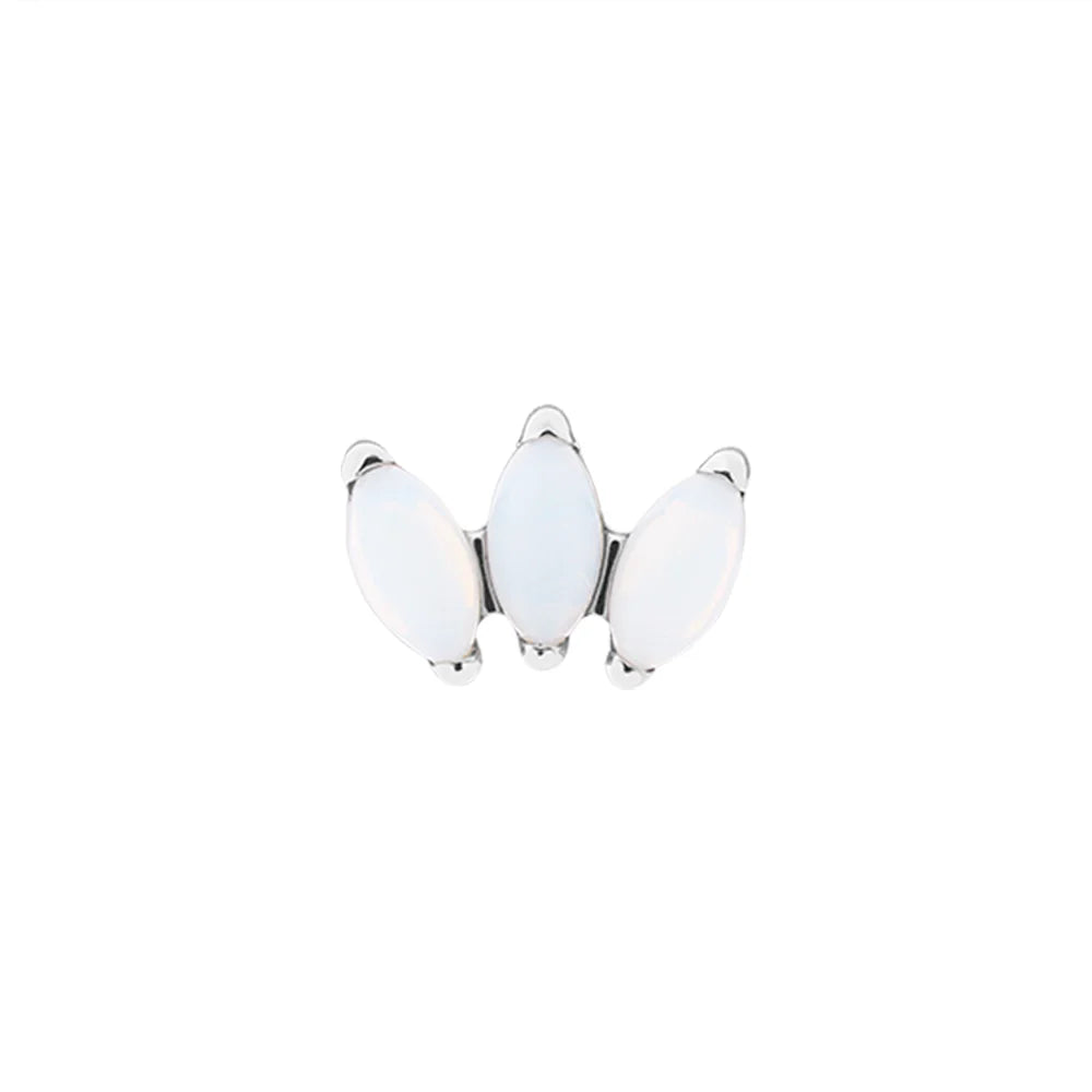Titanium Internally Threaded Cabochon Marquis Fan - Painful Pleasures