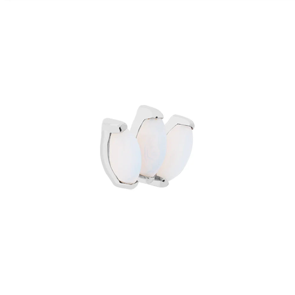Titanium Internally Threaded Cabochon Marquis Fan - Painful Pleasures