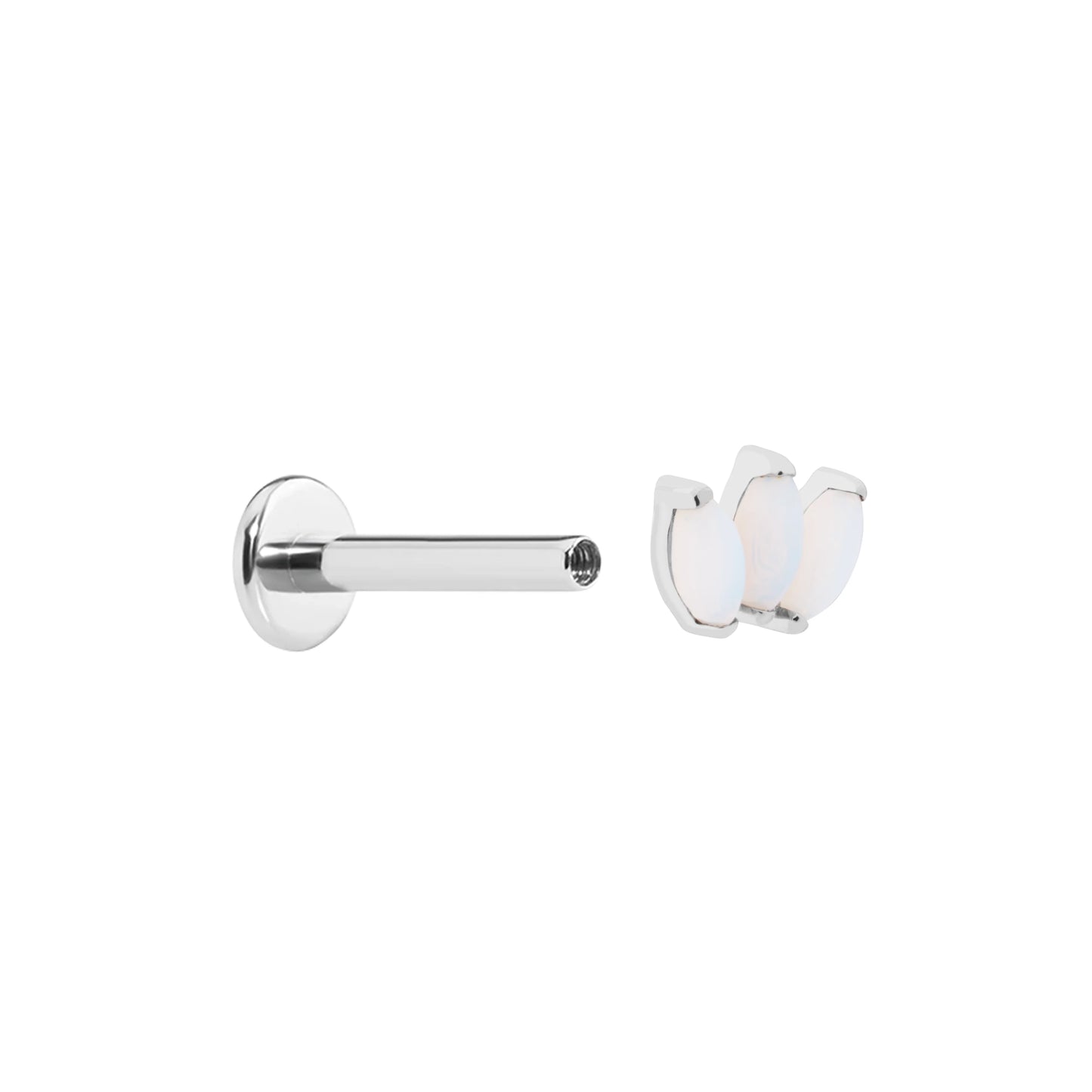 Titanium Internally Threaded Cabochon Marquis Fan - Painful Pleasures