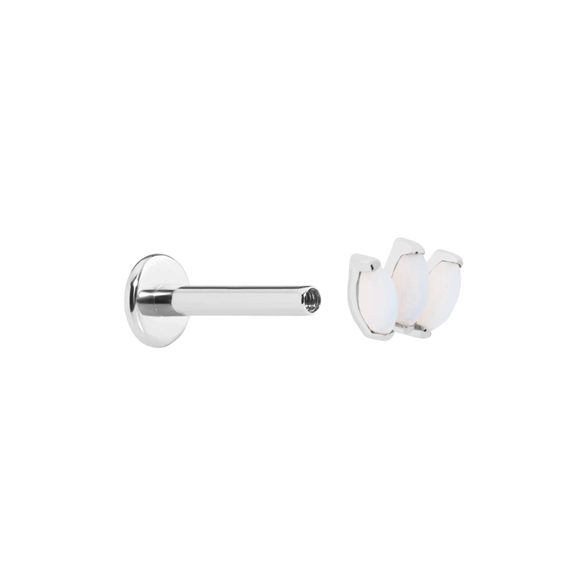 Titanium Internally Threaded Cabochon Marquis Fan - Painful Pleasures