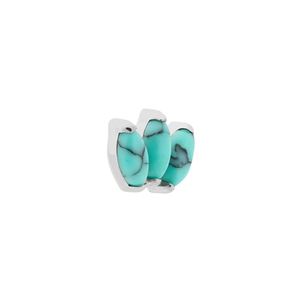 Titanium Internally Threaded Cabochon Marquis Fan - Painful Pleasures