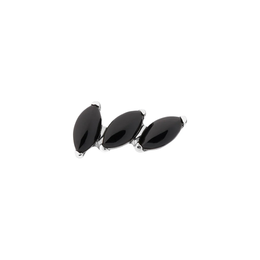 Titanium Internally Threaded Cabochon Marquis Stack - Painful Pleasures