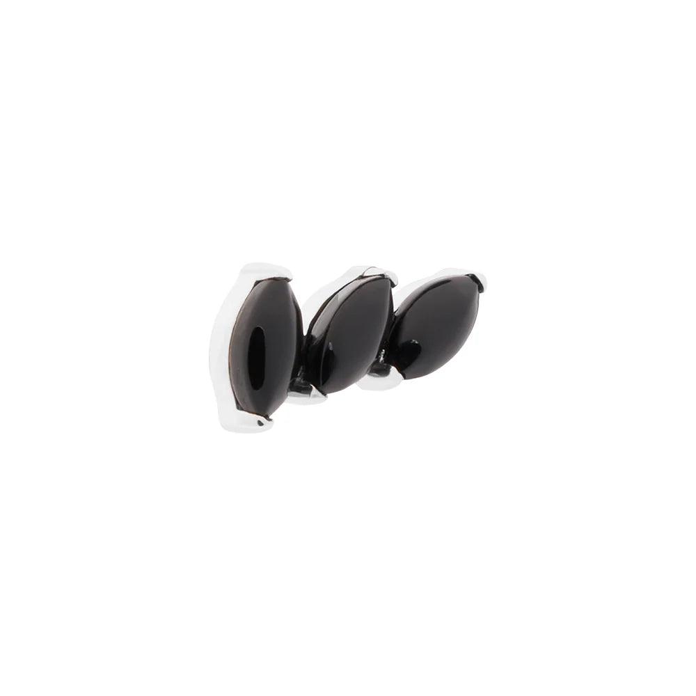 Titanium Internally Threaded Cabochon Marquis Stack - Painful Pleasures