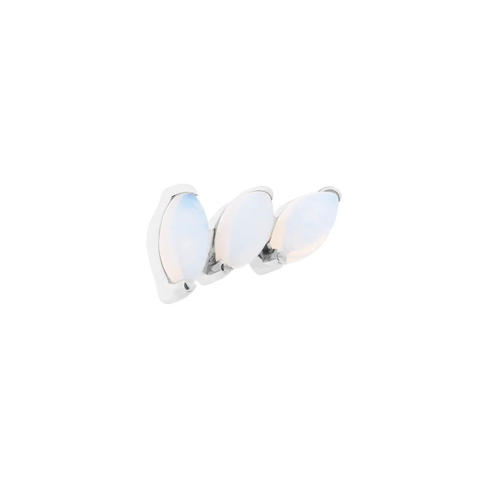 Titanium Internally Threaded Cabochon Marquis Stack - Painful Pleasures
