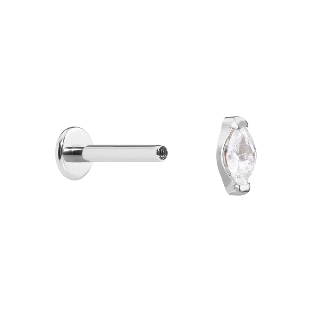 Titanium Internally Threaded Cabochon Marquis End - Painful Pleasures