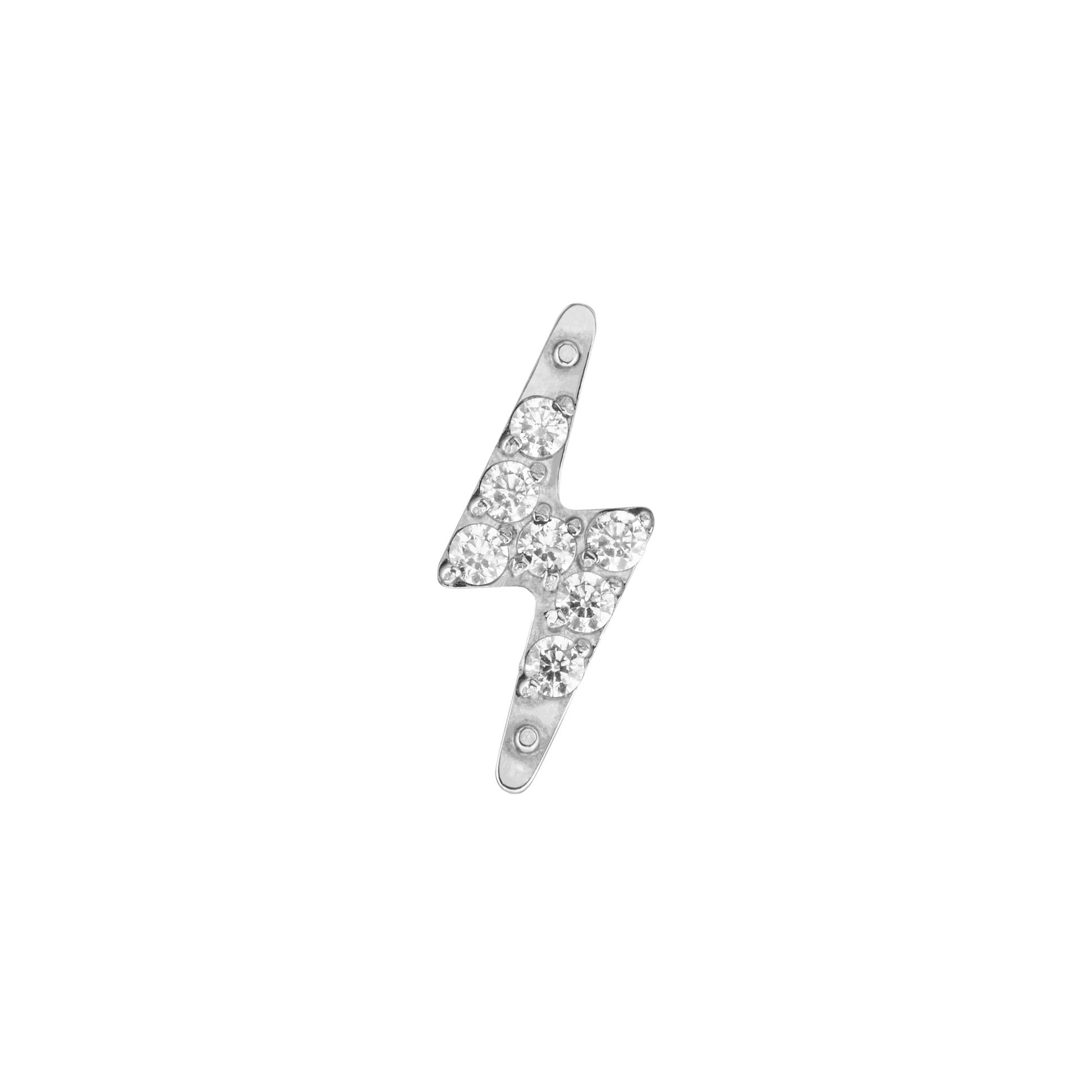 Titanium Internally Threaded Jeweled Lightning Bolt - Painful Pleasures