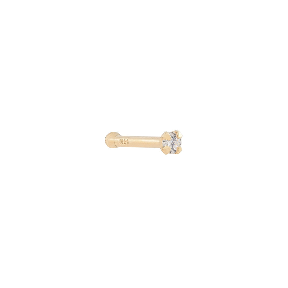 Tilum 20g 1.5mm Real Diamond Yellow Gold Nose Bone - Painful Pleasures