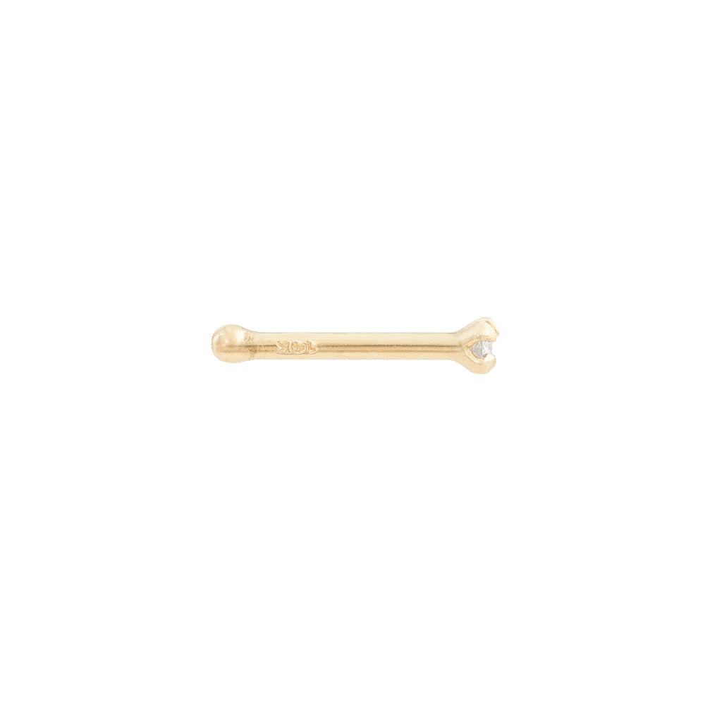 Tilum 20g 1.5mm Real Diamond Yellow Gold Nose Bone - Painful Pleasures