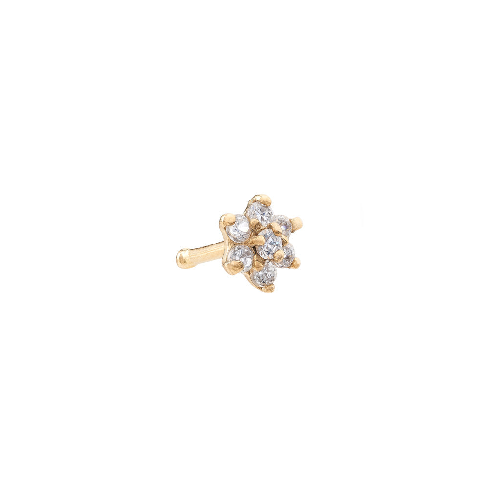Tilum 14kt Yellow Gold Flower CHRISTINA AQUILERA Nose Bone 20g - Painful Pleasures