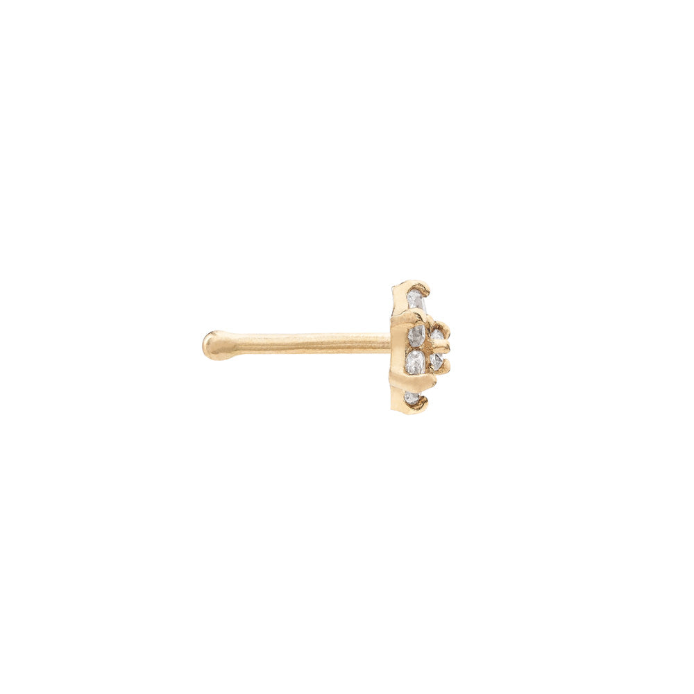 Tilum 14kt Yellow Gold Flower CHRISTINA AQUILERA Nose Bone 20g - Painful Pleasures