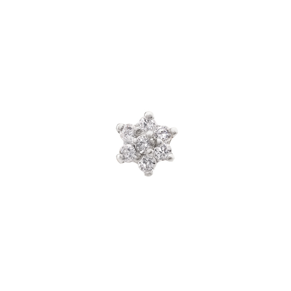 Tilum 14kt White Gold Flower NOSE BONE 20g - Painful Pleasures