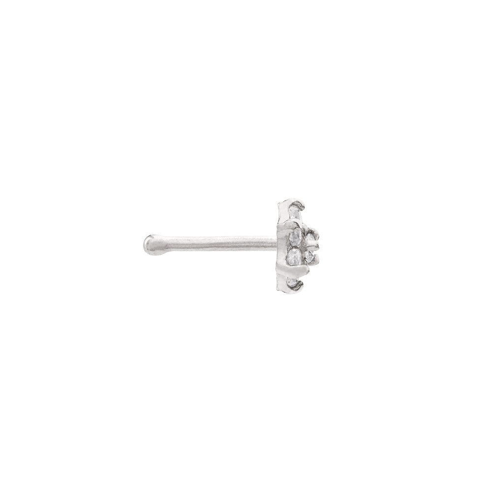 Tilum 14kt White Gold Flower NOSE BONE 20g - Painful Pleasures