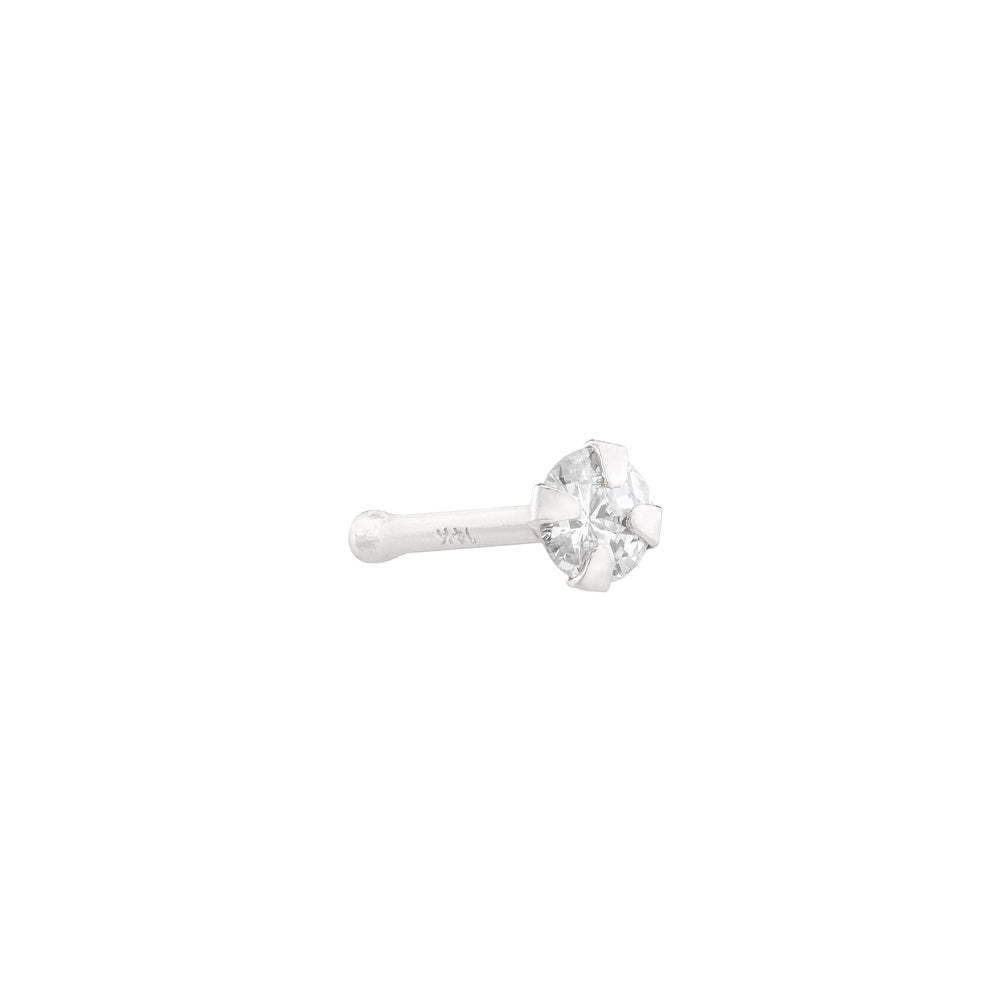 Tilum 20g 2.5mm Real (SI) Diamond White Gold Nose Bone - Painful Pleasures