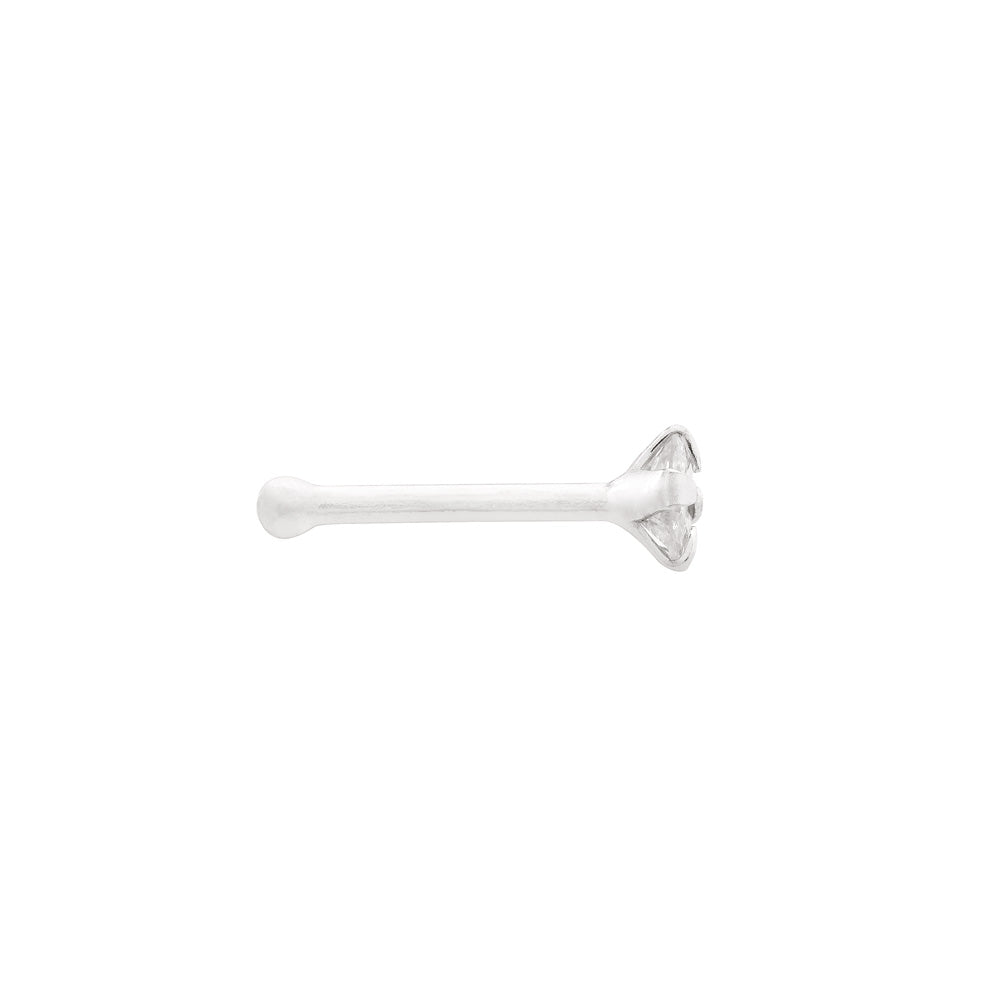Tilum 20g 2.5mm Real (SI) Diamond White Gold Nose Bone - Painful Pleasures