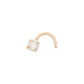 Tilum 20g 3mm Real (SI) Diamond Yellow Gold Nose Screw - Right Bend - Painful Pleasures