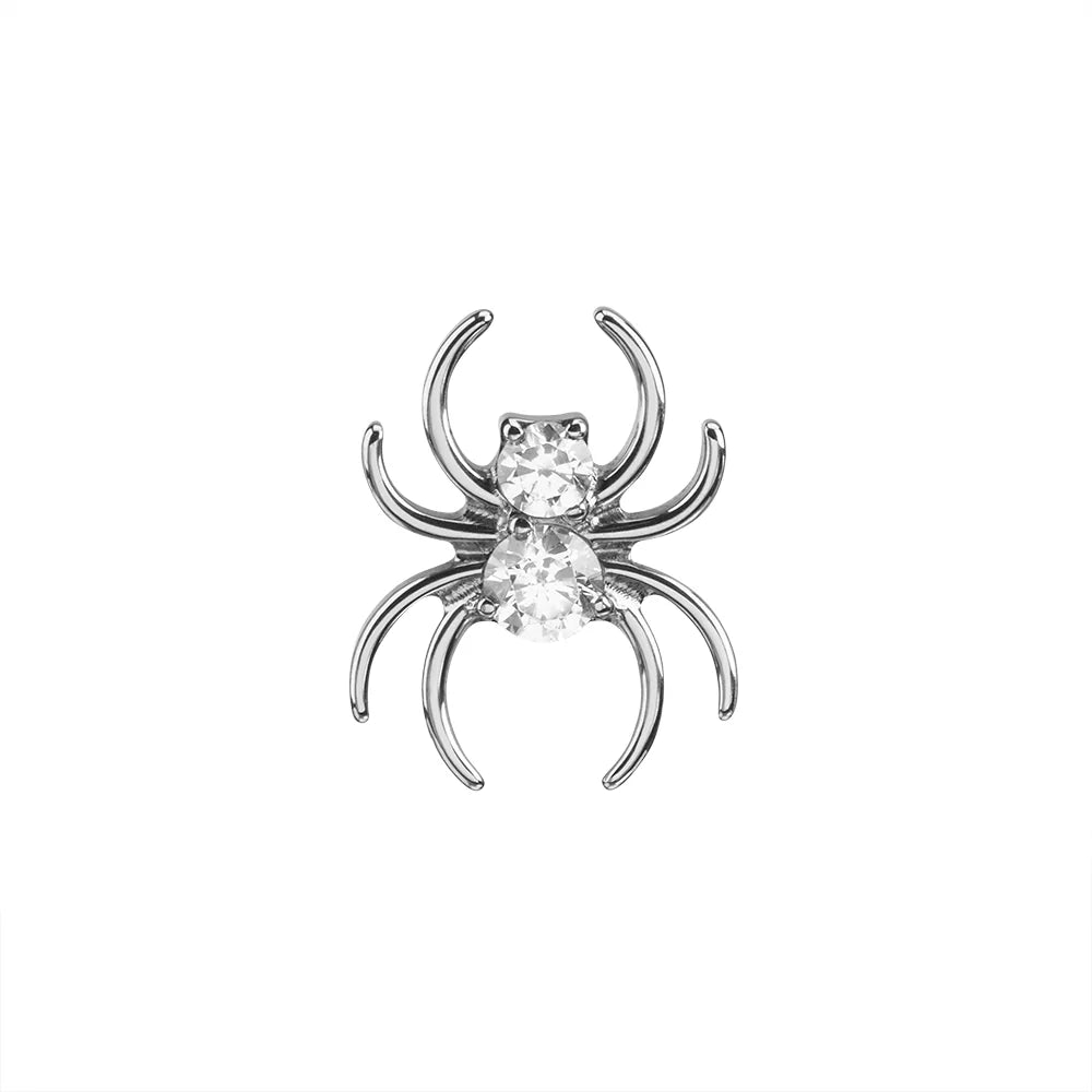 Titanium Threadless Jeweled Spider - Painful Pleasures