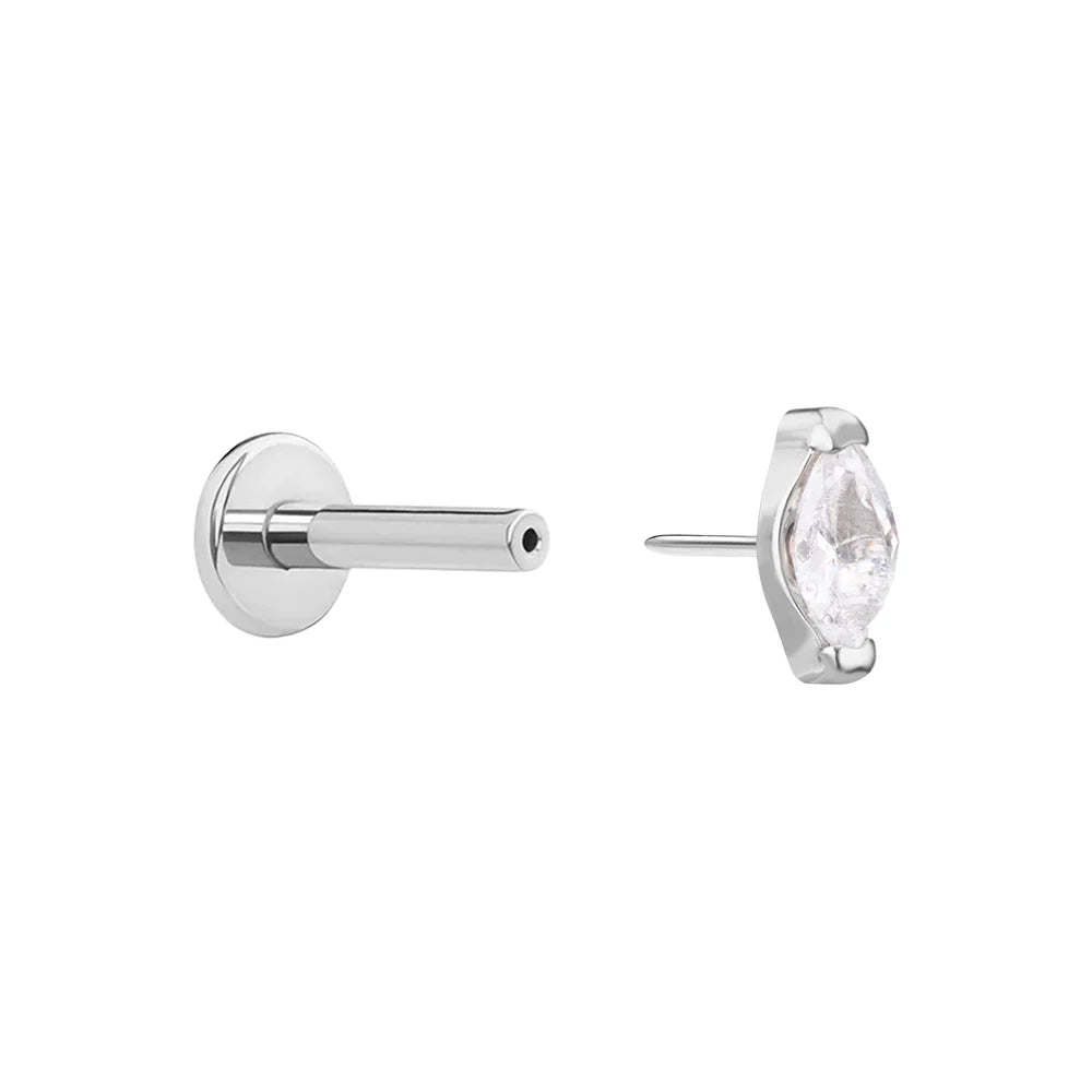 Titanium Threadless Cabochon Marquis End - Painful Pleasures