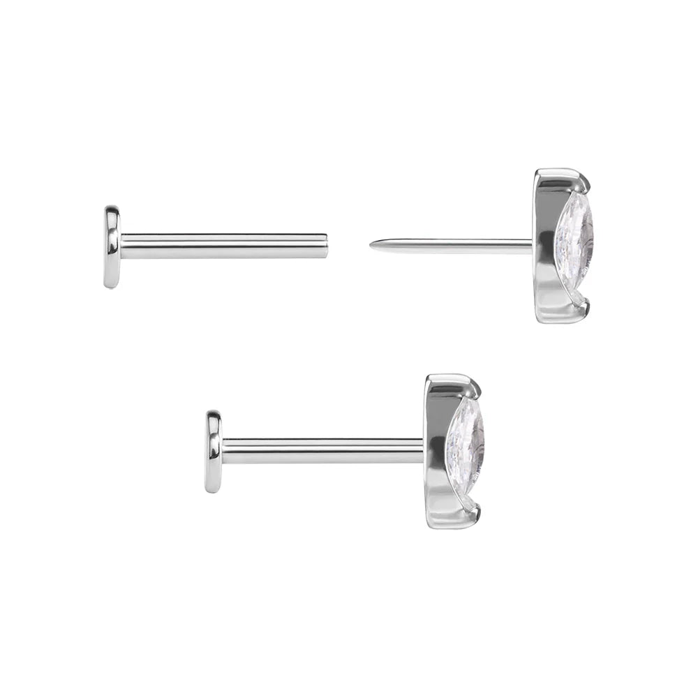 Titanium Threadless Cabochon Marquis End - Painful Pleasures