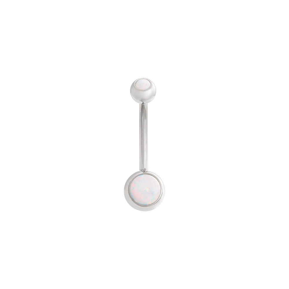 Tilum 14g 1/2" Internal  Double Opal Titanium Belly Button Ring - Painful Pleasures