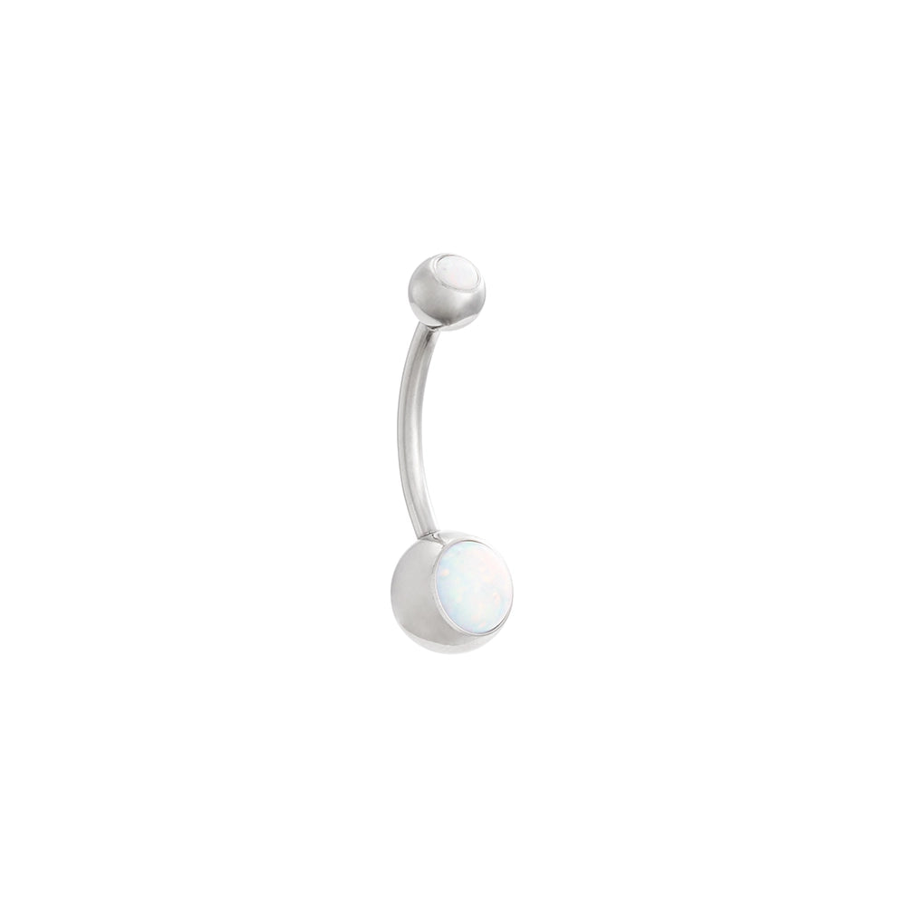 Tilum 14g 1/2" Internal  Double Opal Titanium Belly Button Ring - Painful Pleasures