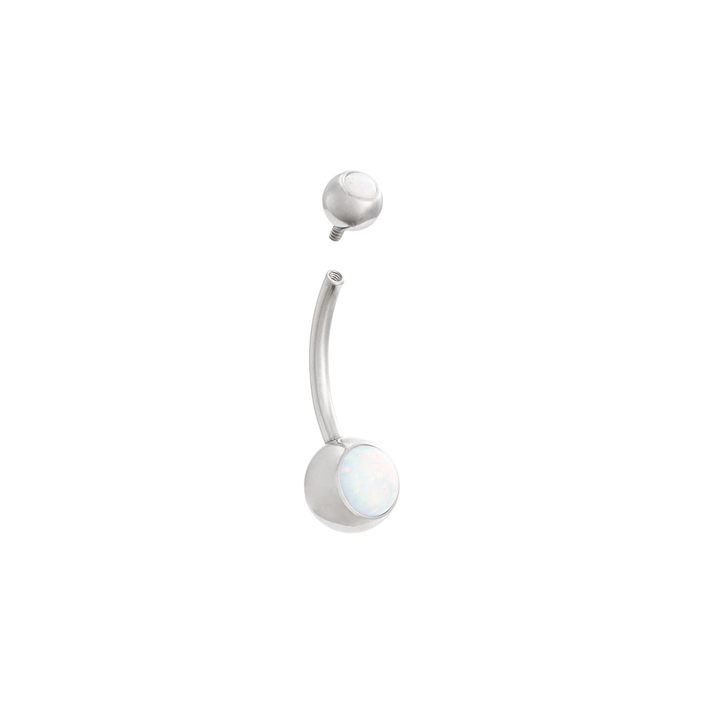 Tilum 14g 1/2" Internal  Double Opal Titanium Belly Button Ring - Painful Pleasures
