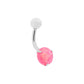 Internally Threaded Stainless Steel Opal Navel - Painful Pleasures