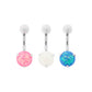 Internally Threaded Stainless Steel Opal Navel - Painful Pleasures