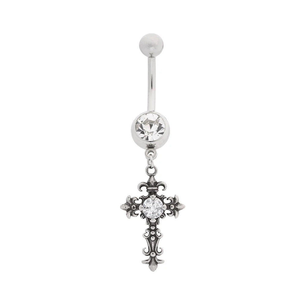 Y2K Cross Dangle Navel - Painful Pleasures