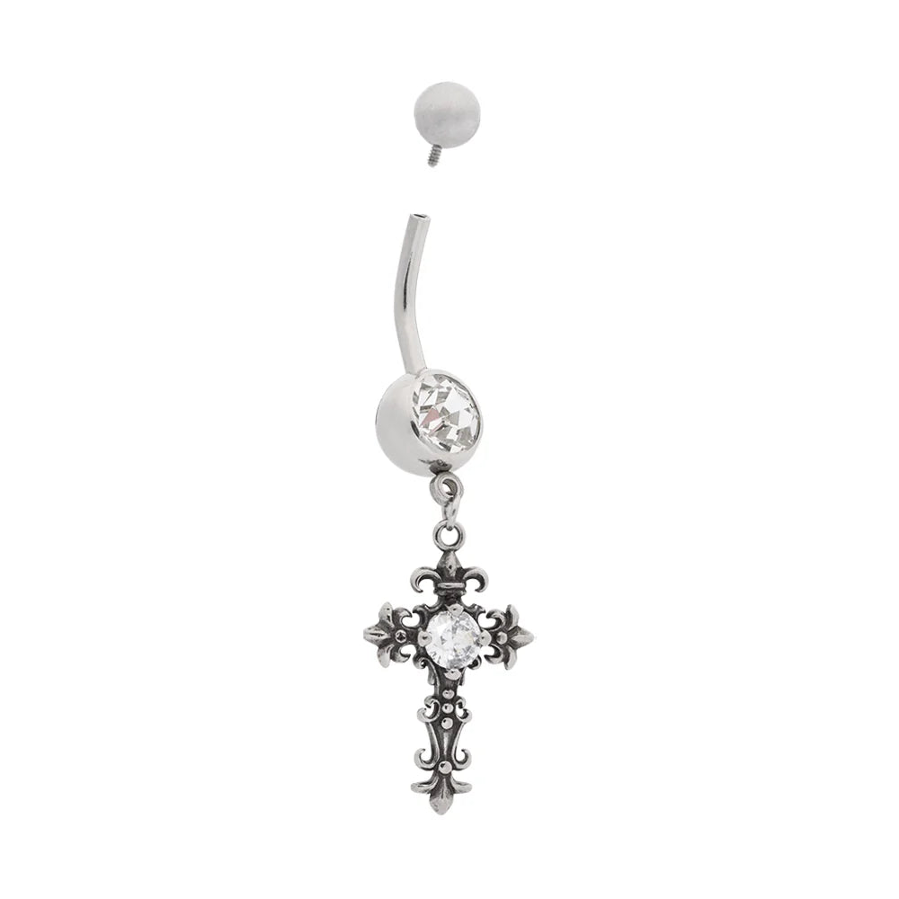Y2K Cross Dangle Navel - Painful Pleasures